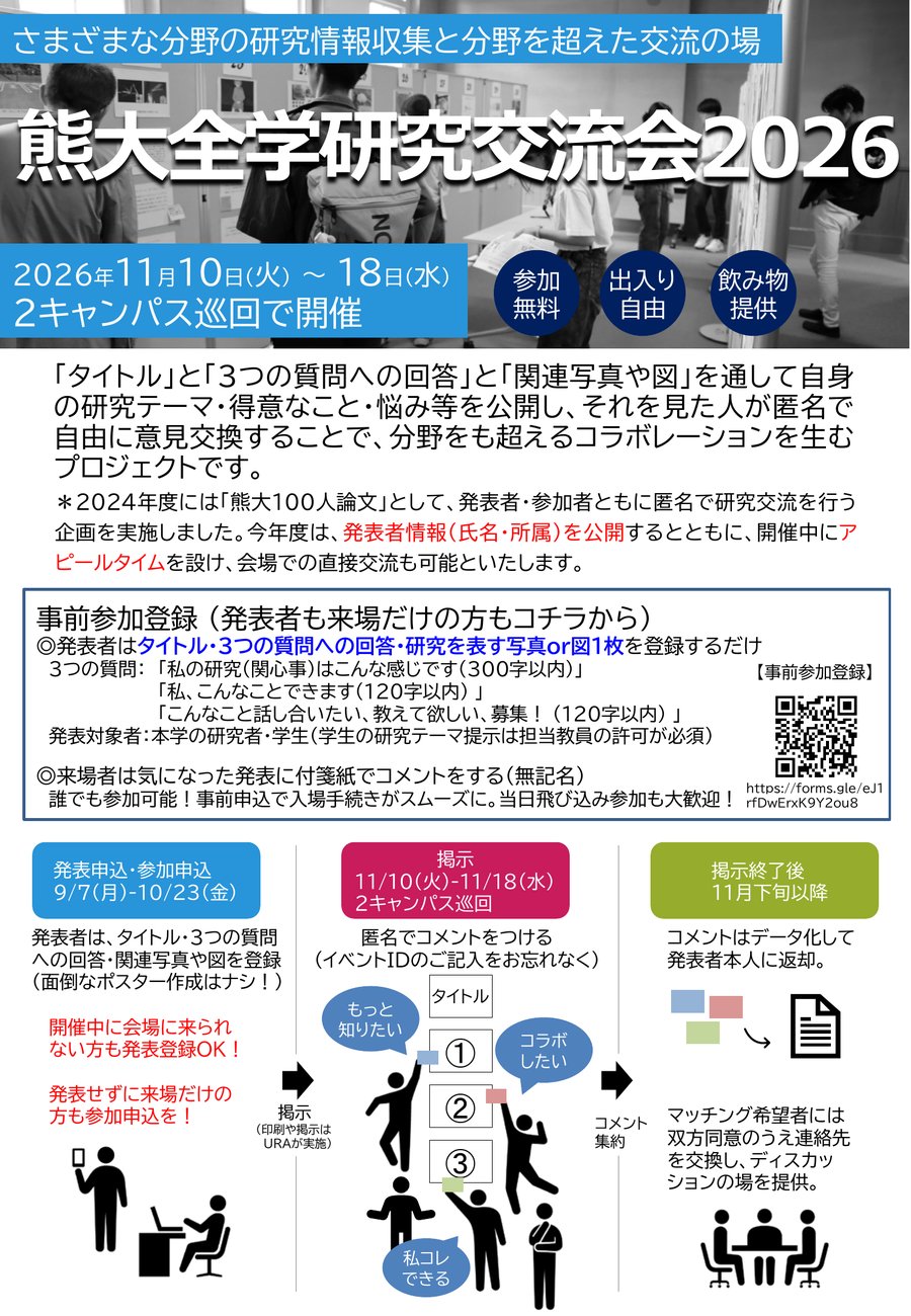 熊大全学研究交流会2026 宣伝ポスター（裏面）